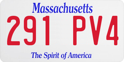 MA license plate 291PV4