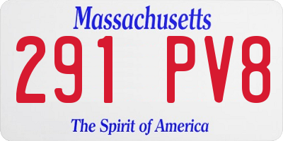 MA license plate 291PV8