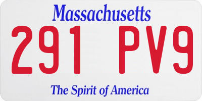 MA license plate 291PV9