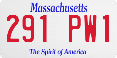 MA license plate 291PW1