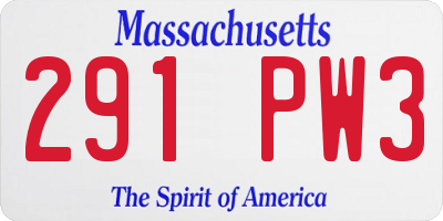 MA license plate 291PW3
