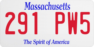 MA license plate 291PW5