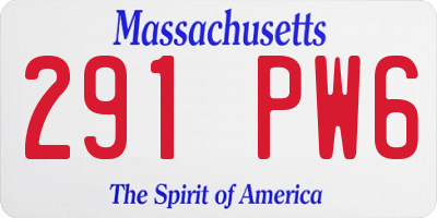 MA license plate 291PW6