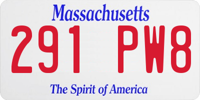 MA license plate 291PW8