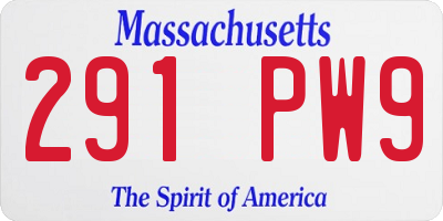 MA license plate 291PW9