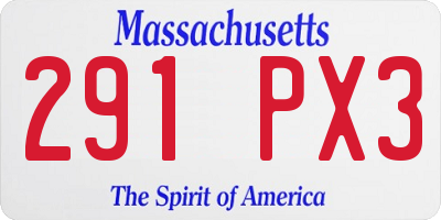 MA license plate 291PX3