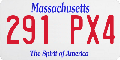 MA license plate 291PX4