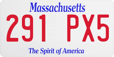 MA license plate 291PX5