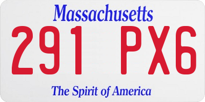 MA license plate 291PX6