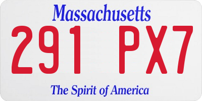 MA license plate 291PX7