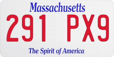 MA license plate 291PX9