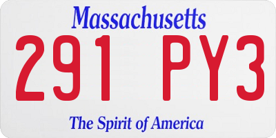 MA license plate 291PY3