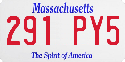 MA license plate 291PY5