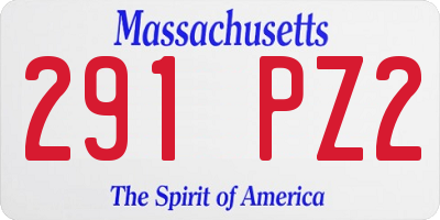 MA license plate 291PZ2
