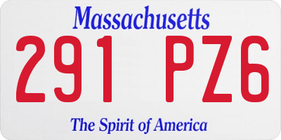MA license plate 291PZ6