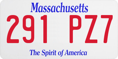 MA license plate 291PZ7
