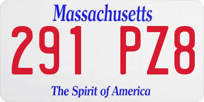 MA license plate 291PZ8