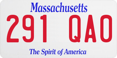 MA license plate 291QA0