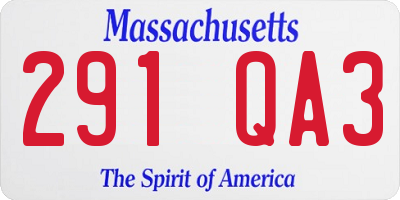 MA license plate 291QA3
