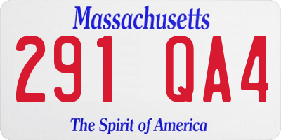 MA license plate 291QA4