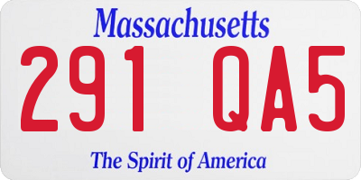 MA license plate 291QA5