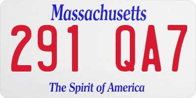 MA license plate 291QA7