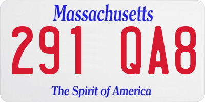 MA license plate 291QA8