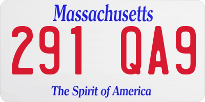 MA license plate 291QA9