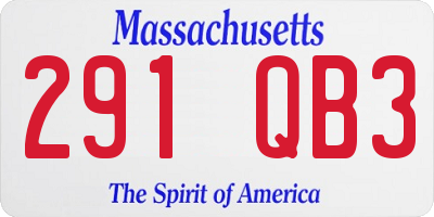 MA license plate 291QB3