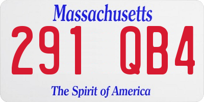 MA license plate 291QB4