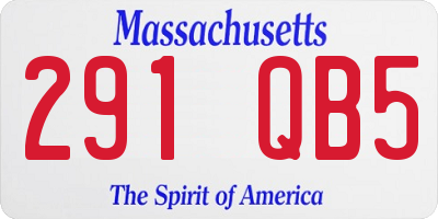 MA license plate 291QB5