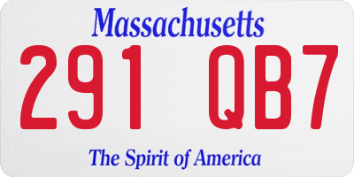 MA license plate 291QB7