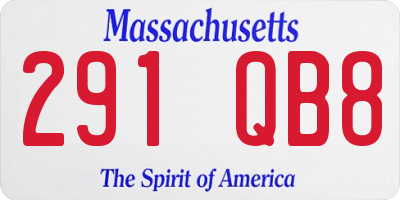 MA license plate 291QB8