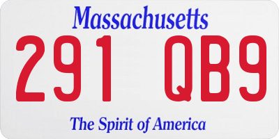 MA license plate 291QB9