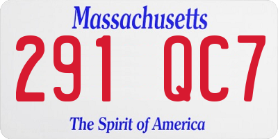 MA license plate 291QC7