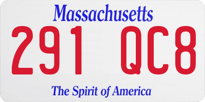 MA license plate 291QC8