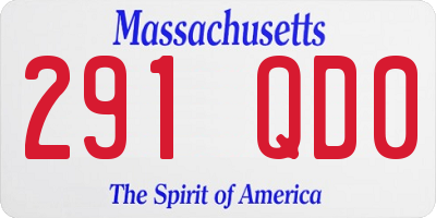 MA license plate 291QD0