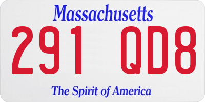MA license plate 291QD8