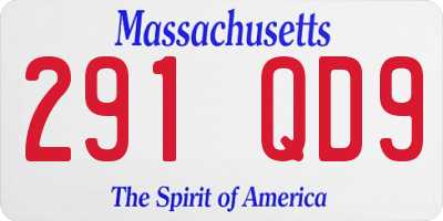 MA license plate 291QD9