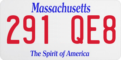 MA license plate 291QE8