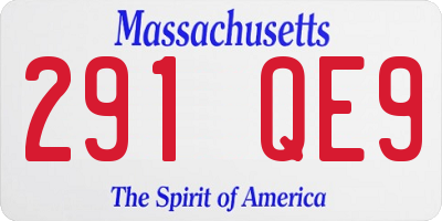 MA license plate 291QE9
