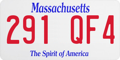 MA license plate 291QF4