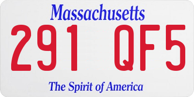MA license plate 291QF5