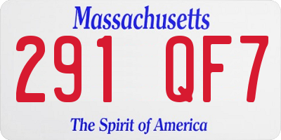 MA license plate 291QF7