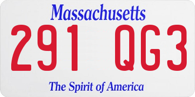 MA license plate 291QG3