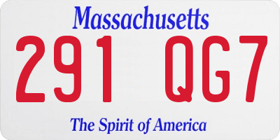 MA license plate 291QG7