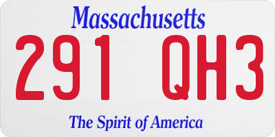 MA license plate 291QH3