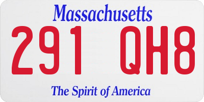 MA license plate 291QH8