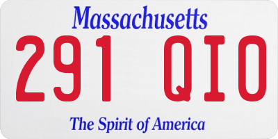 MA license plate 291QI0