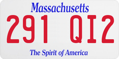 MA license plate 291QI2